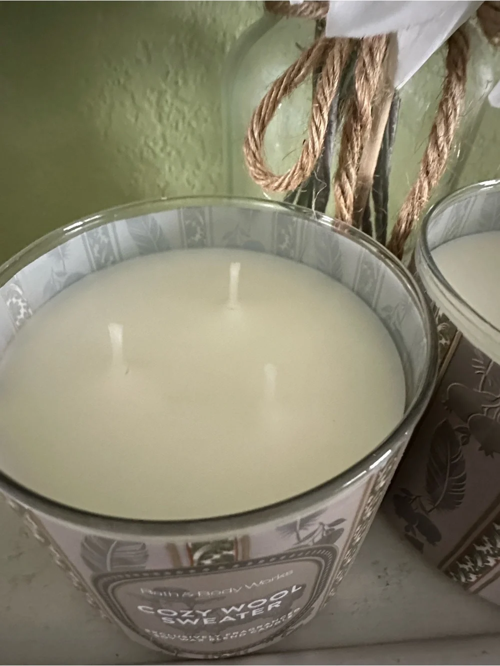 Bath & Body Works Cozy Wool Sweater Candle Duo - Beige & Taupe (2) Candles